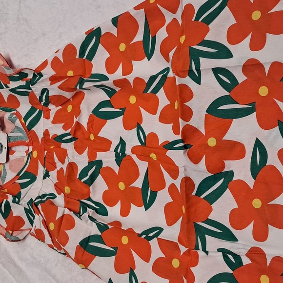 NWT PatPat Floral Orange and Green Kids Dress - Picture 2 of 4